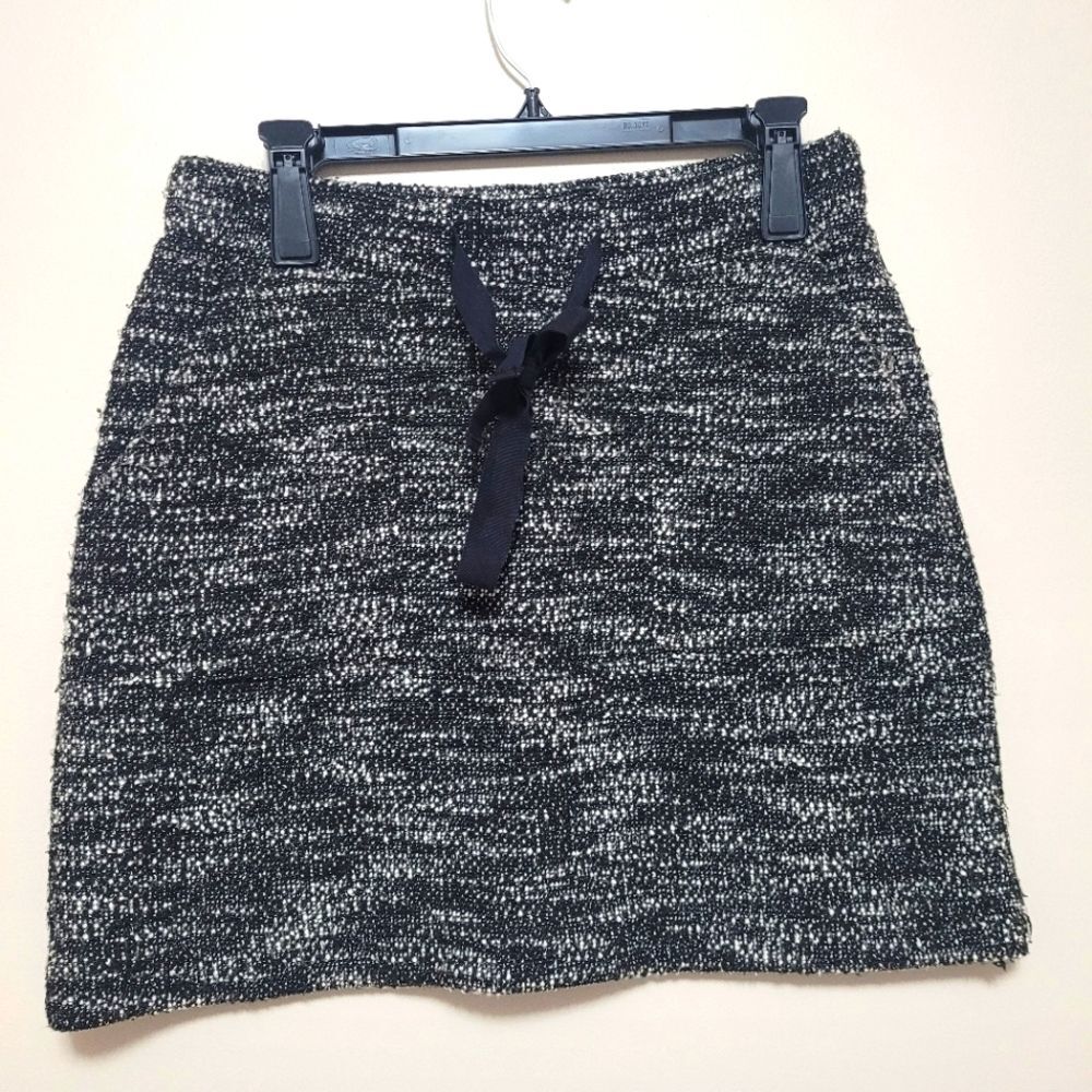 Loft Black and White Marled Skirt Women's Small